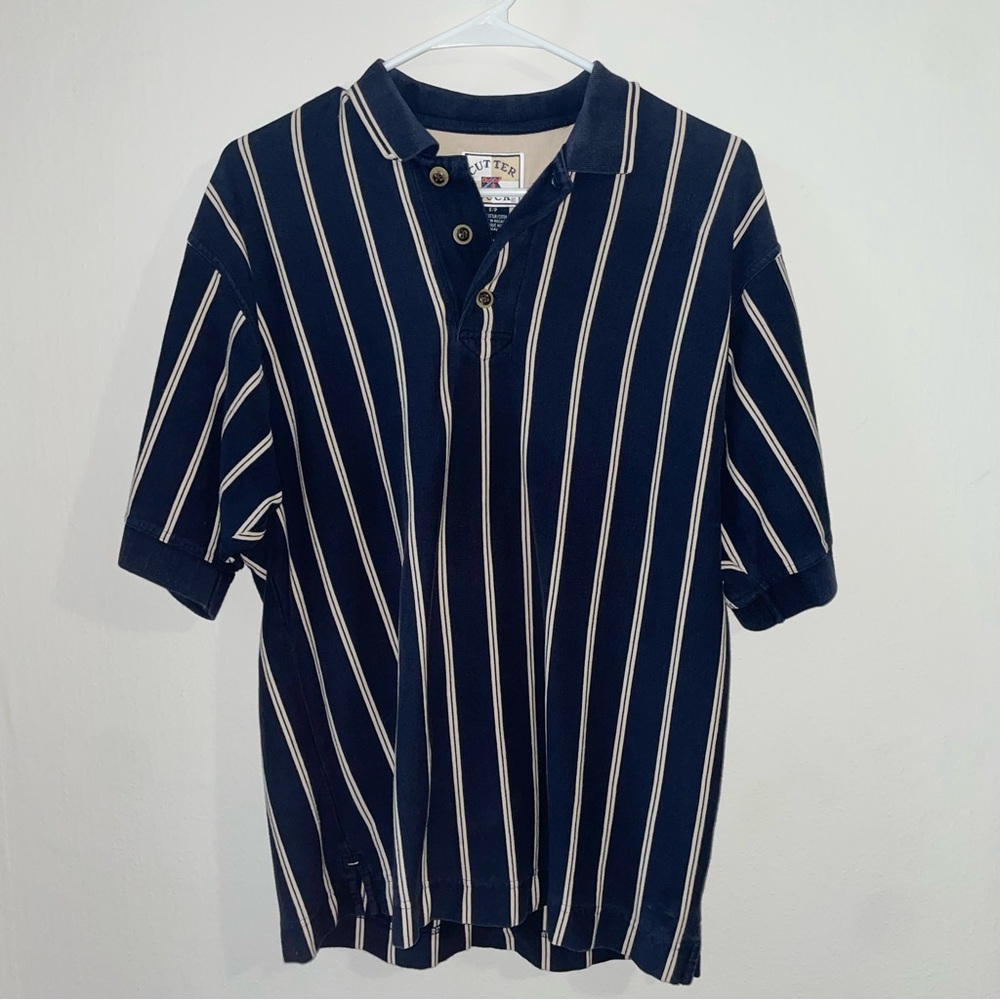 Oversized striped polo